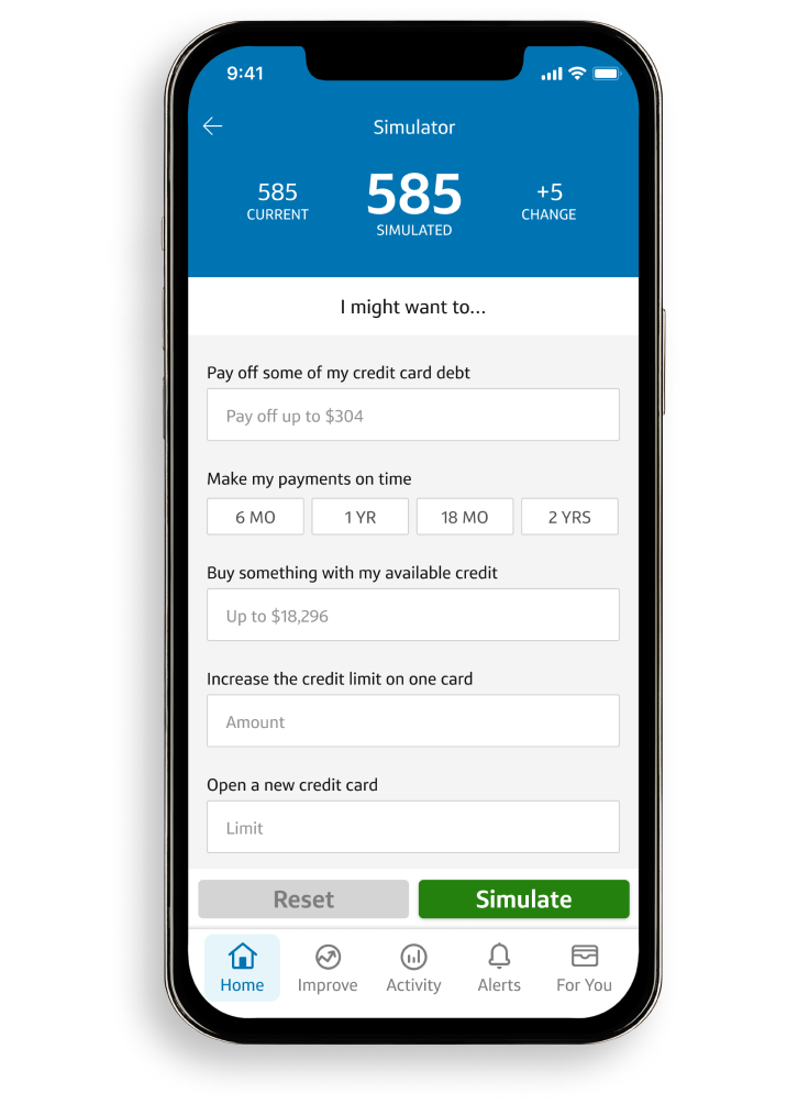 Discover Credit Score Simulator